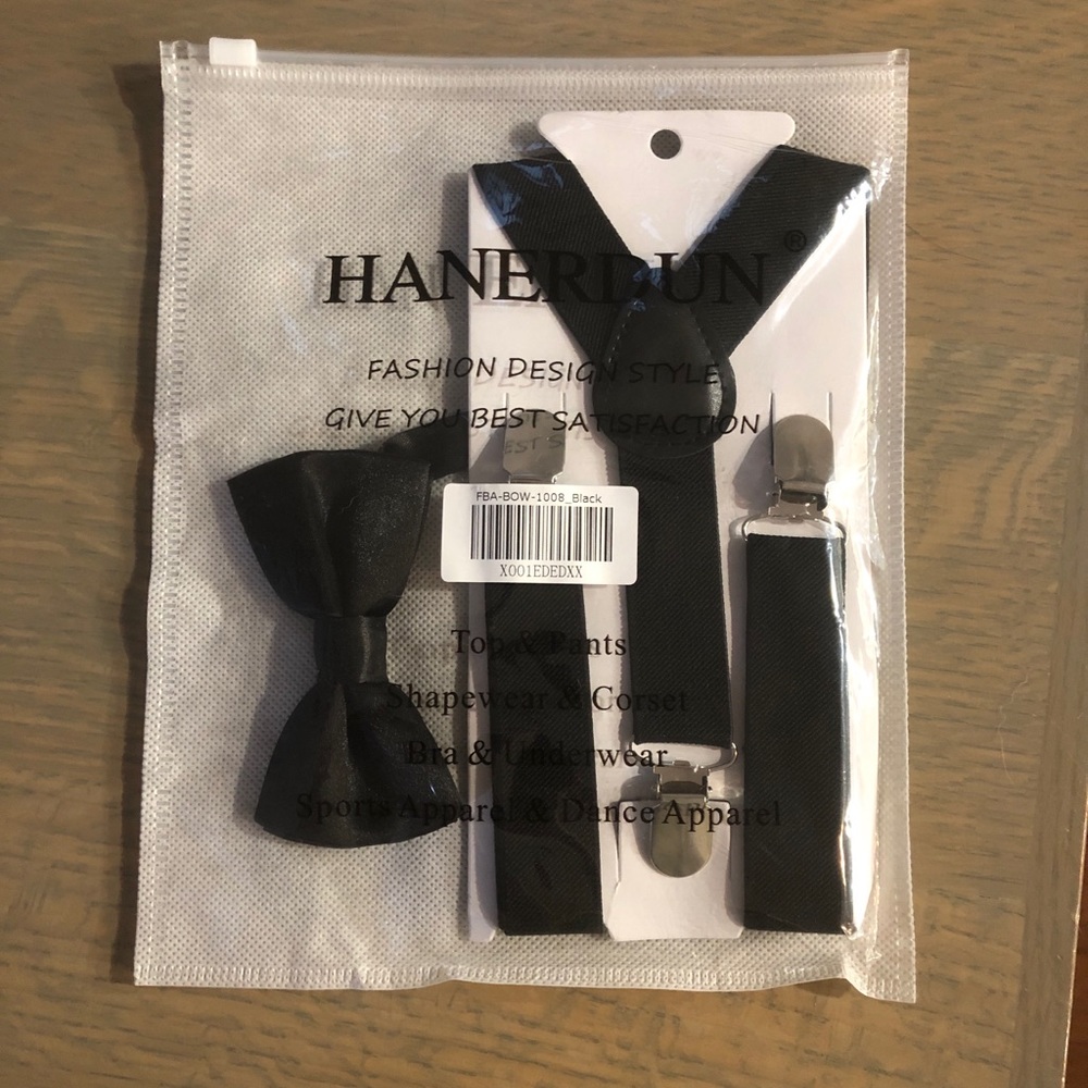 Bow tie and suspenders for little boys